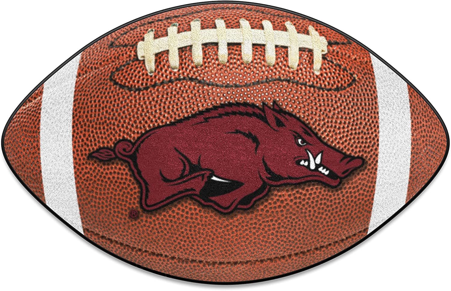 University of Arkansas Razorbacks Floor Mat Area Rug, 20x32 Inch, Non-Skid Backing, Football Design 1