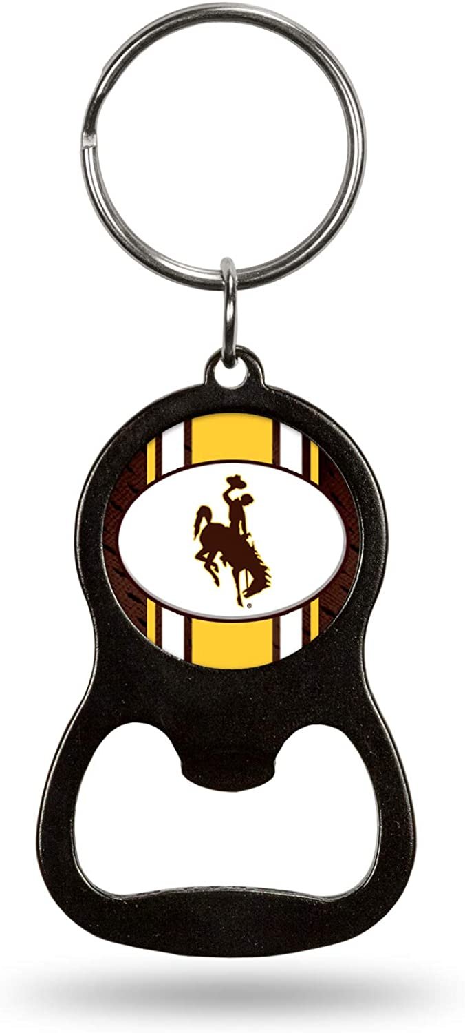University of Wyoming Cowboys Premium Solid Metal Bottle Opener Keychain, Key Ring, Team Color