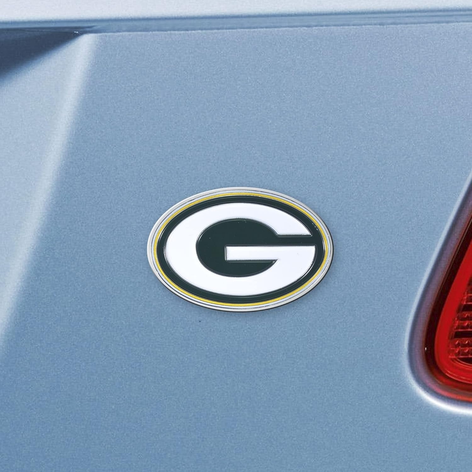 Green Bay Packers Solid Metal Color Auto Emblem, Raised, Adhesive Tape Backing 2