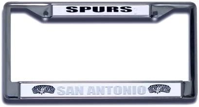 San Antonio Spurs Premium Metal License License Plate Frame Chrome Tag Cover, 12x6 Inch 1