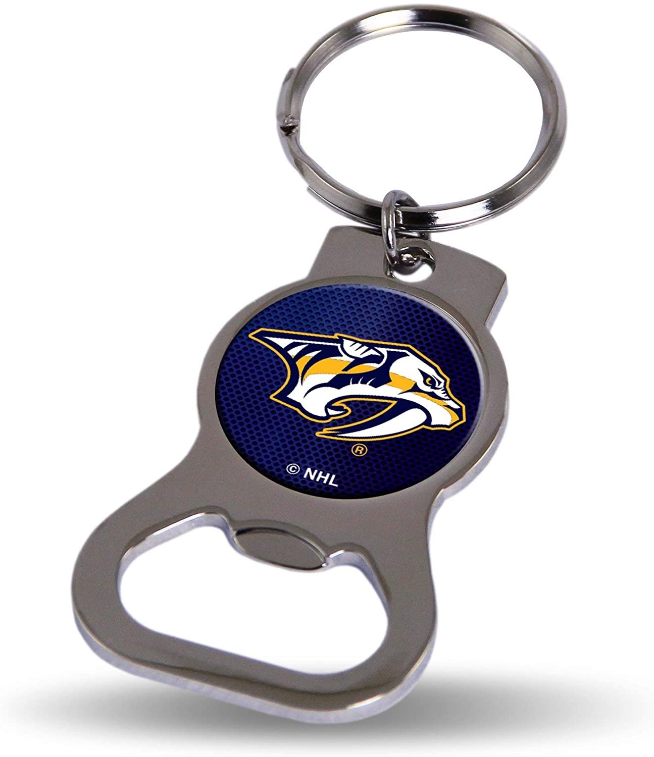 Nashville Predators Bottle Opener Keychain Team Color Metal Hockey
