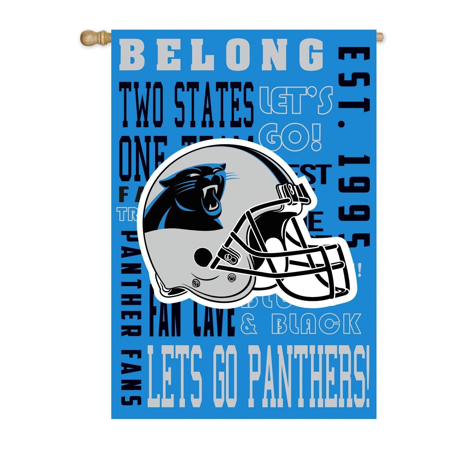 Carolina Panthers Premium Double Sided Banner House Flag, Fan Rules Design, 28x44 Inch 3