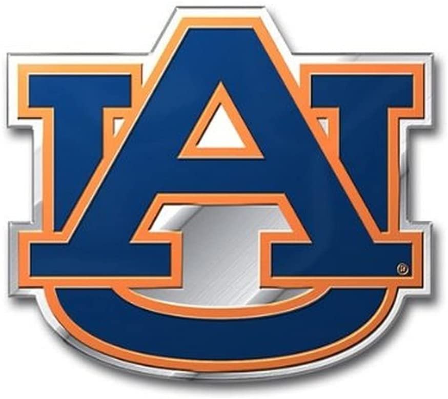 Auburn University Tigers Auto Emblem, Aluminum Metal, Embossed Team Color, Raised Decal Sticker, Full Adhesive Backing 1