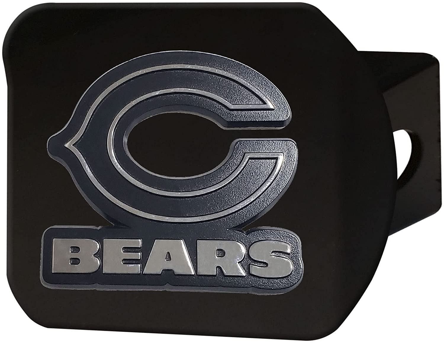 FANMATS NFL - Chicago Bears Black Metal Hitch Cover, 2 in. class iii