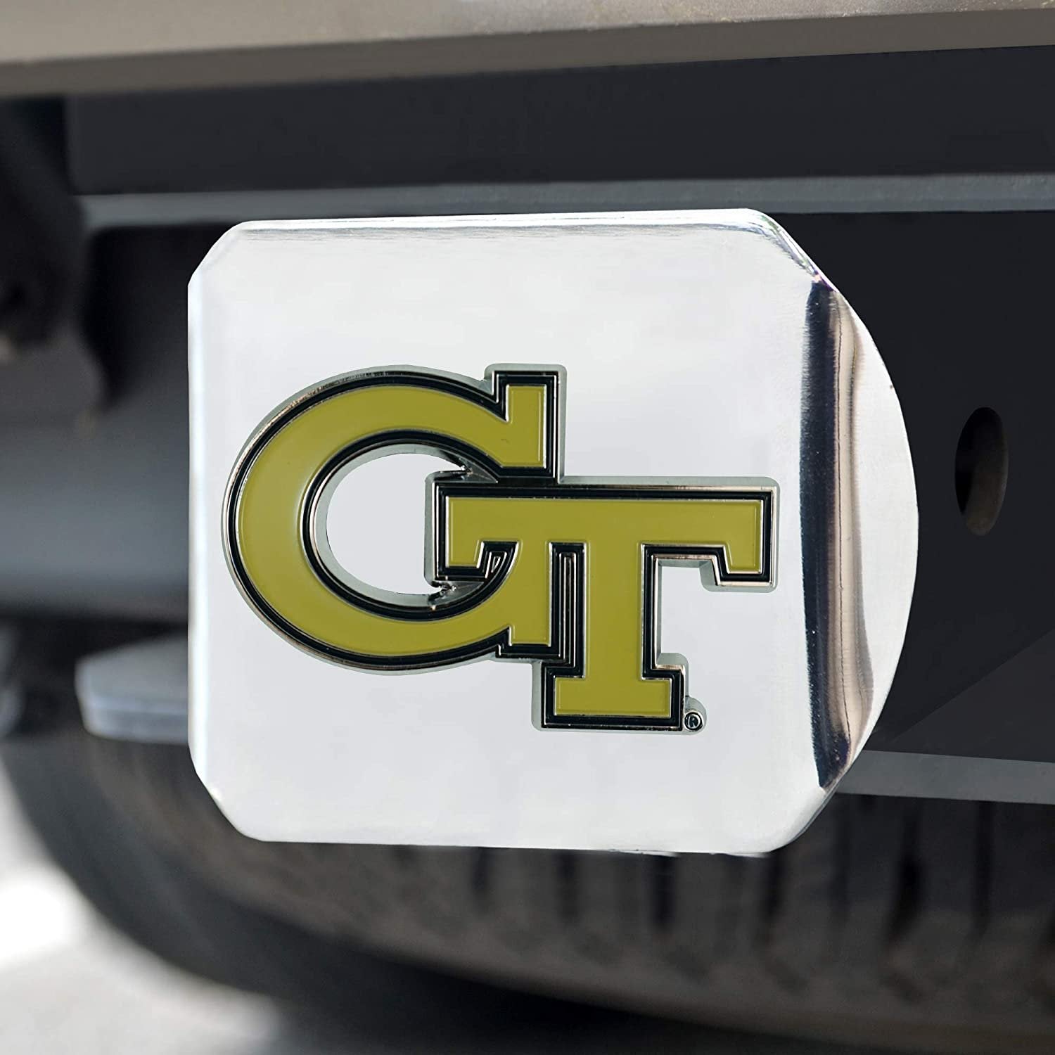 FANMATS NCAA Georgia Tech Color Hitch - Chromecolor Hitch - Chrome, Team Colors, One Sized