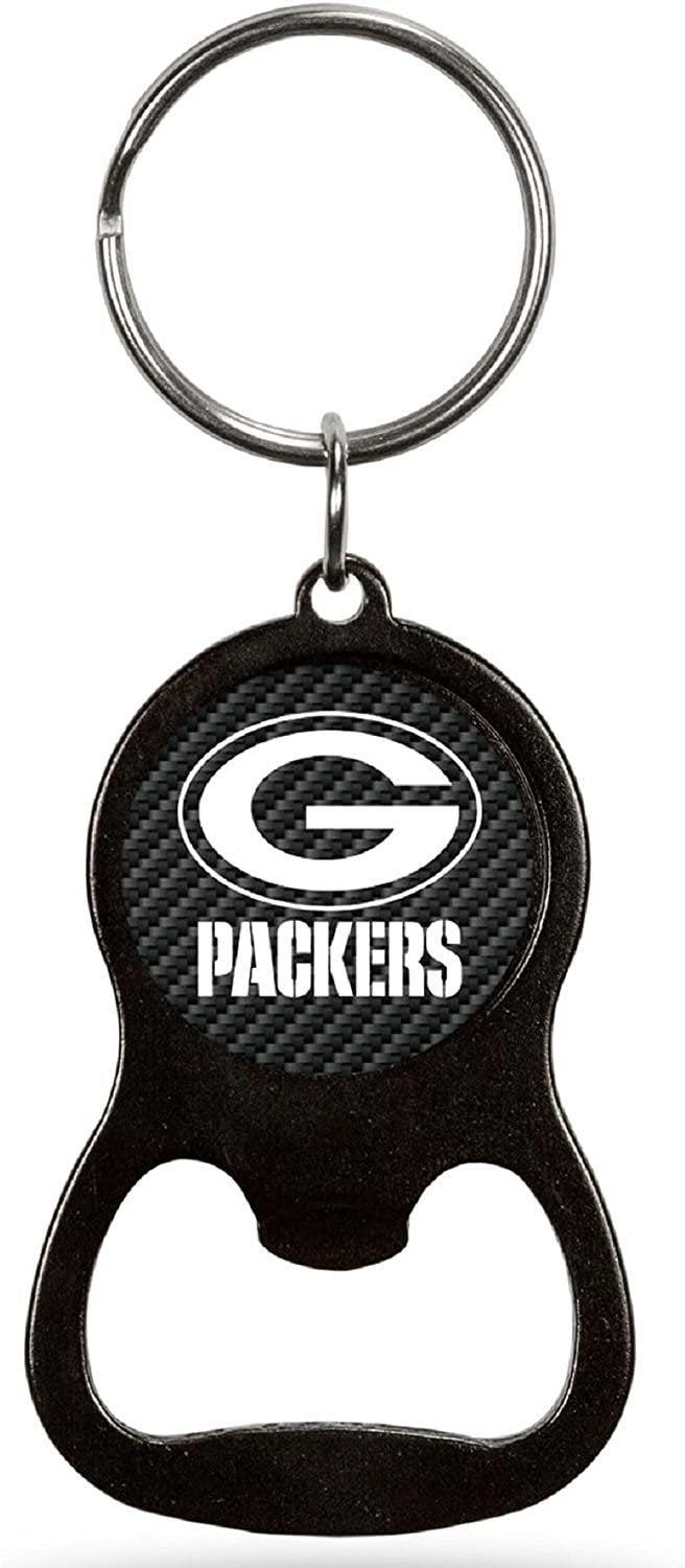 Green Bay Packers Metal Keychain Bottle Opener Carbon Fiber Design Football