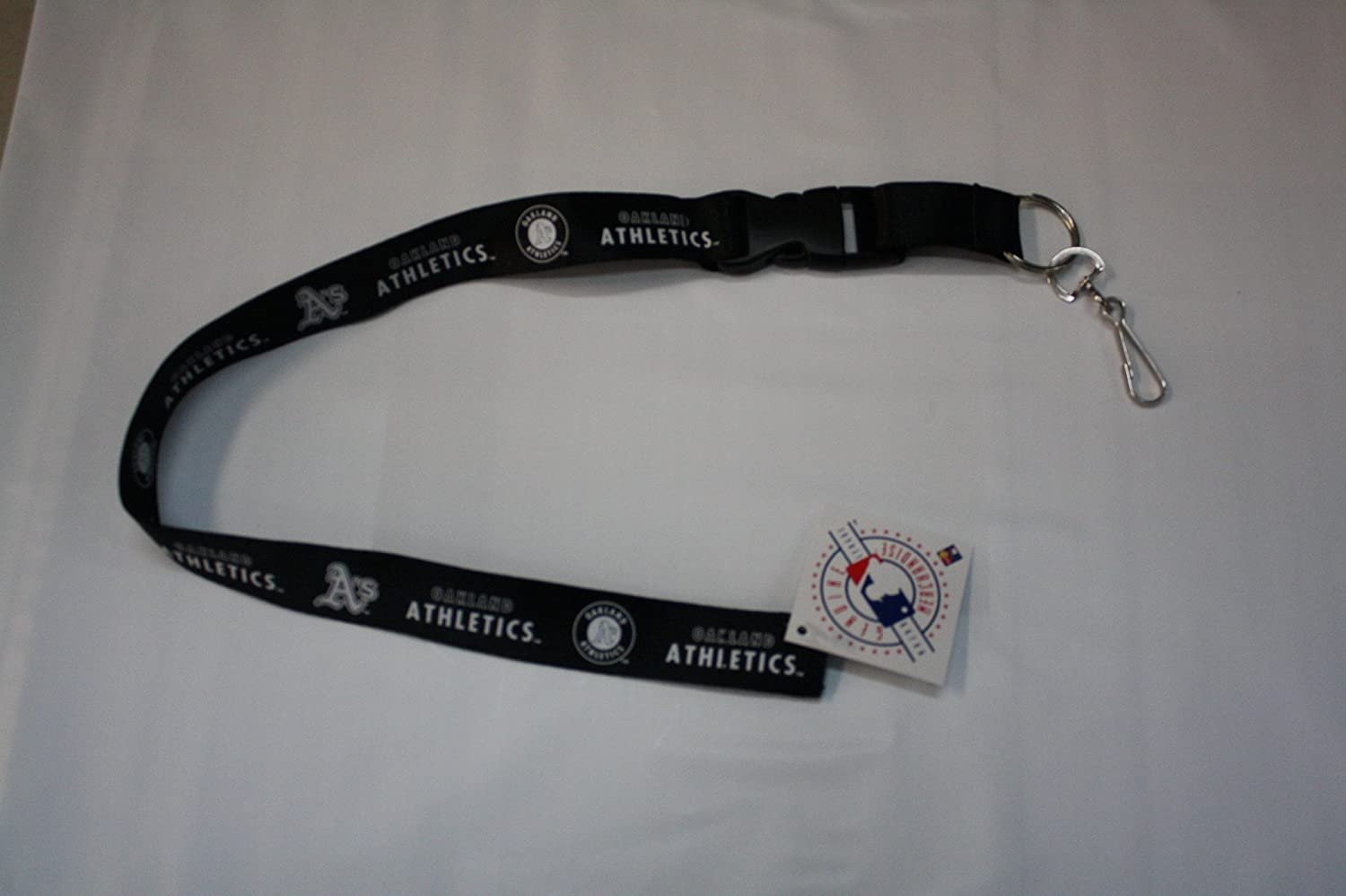Oakland Athletics A's Blackout Style Lanyard Keychain Double Sided Breakaway Safety Design Adult 18 Inch 1