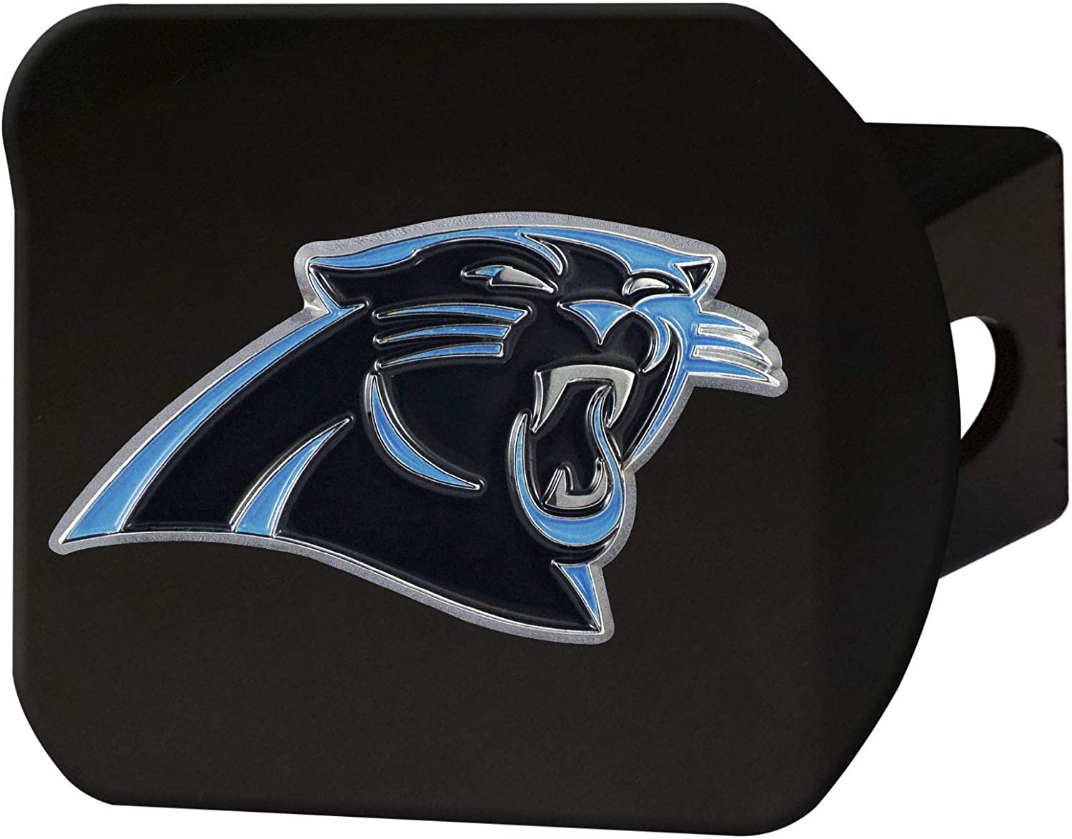 FANMATS NFL Carolina Panthers Metal Hitch Cover, Black, 2" Square Type III Hitch Cover,Blue