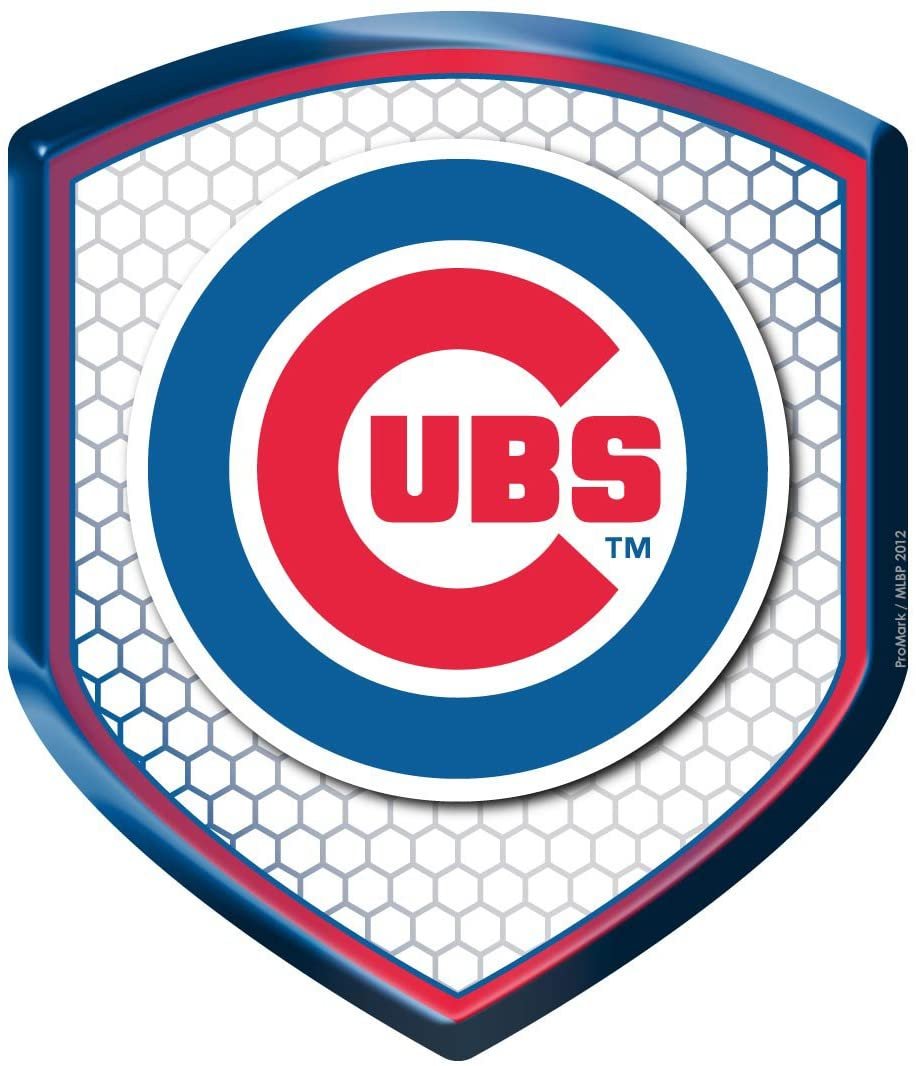 Chicago Cubs High Intensity Reflector, Shield Shape, Raised Decal Sticker, 2.5x3.5 Inch, Home or Auto, Full Adhesive Backing 2