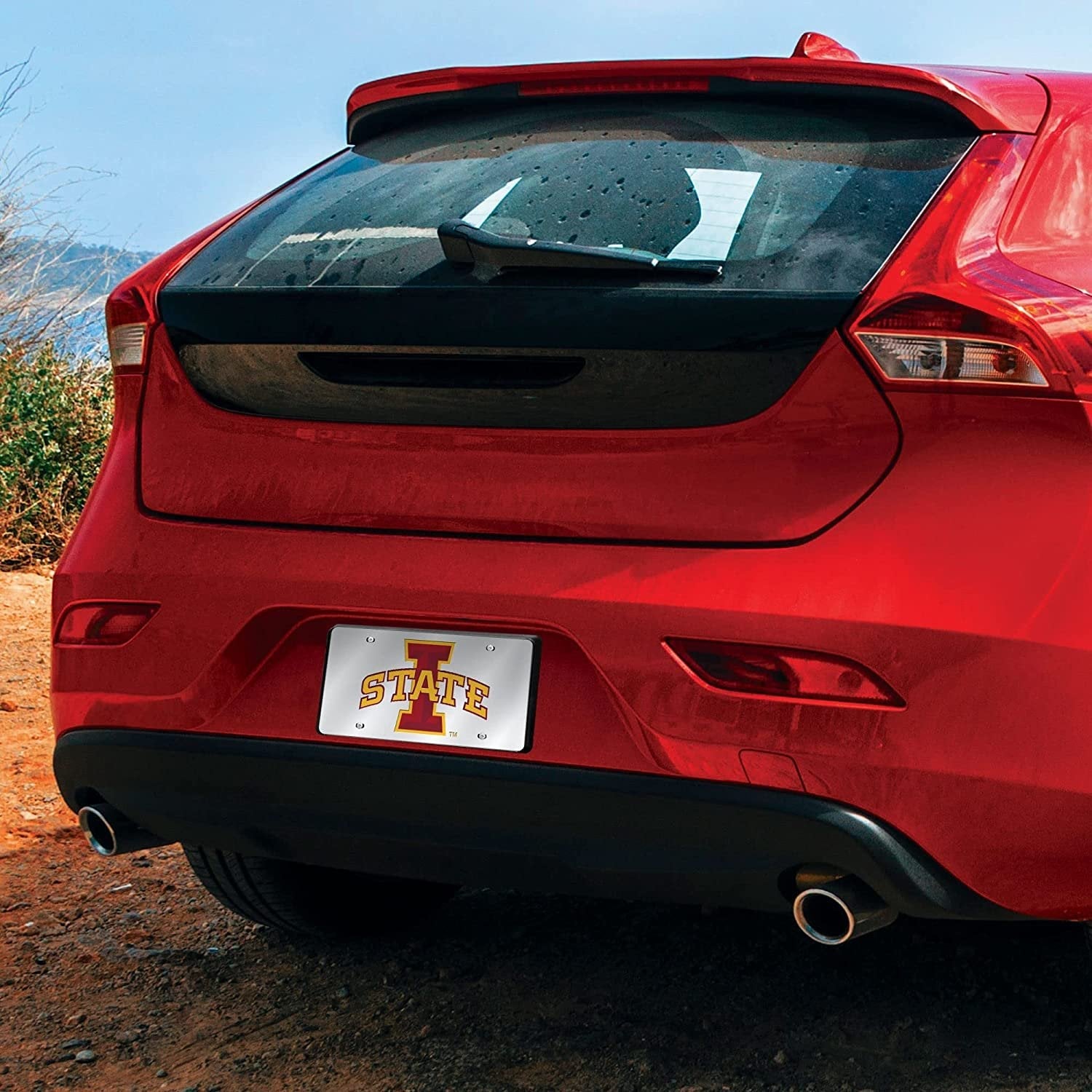 Iowa State University Cyclones Premium Laser Cut Tag License Plate, Mirrored Acrylic Inlaid, 12x6 Inch 3