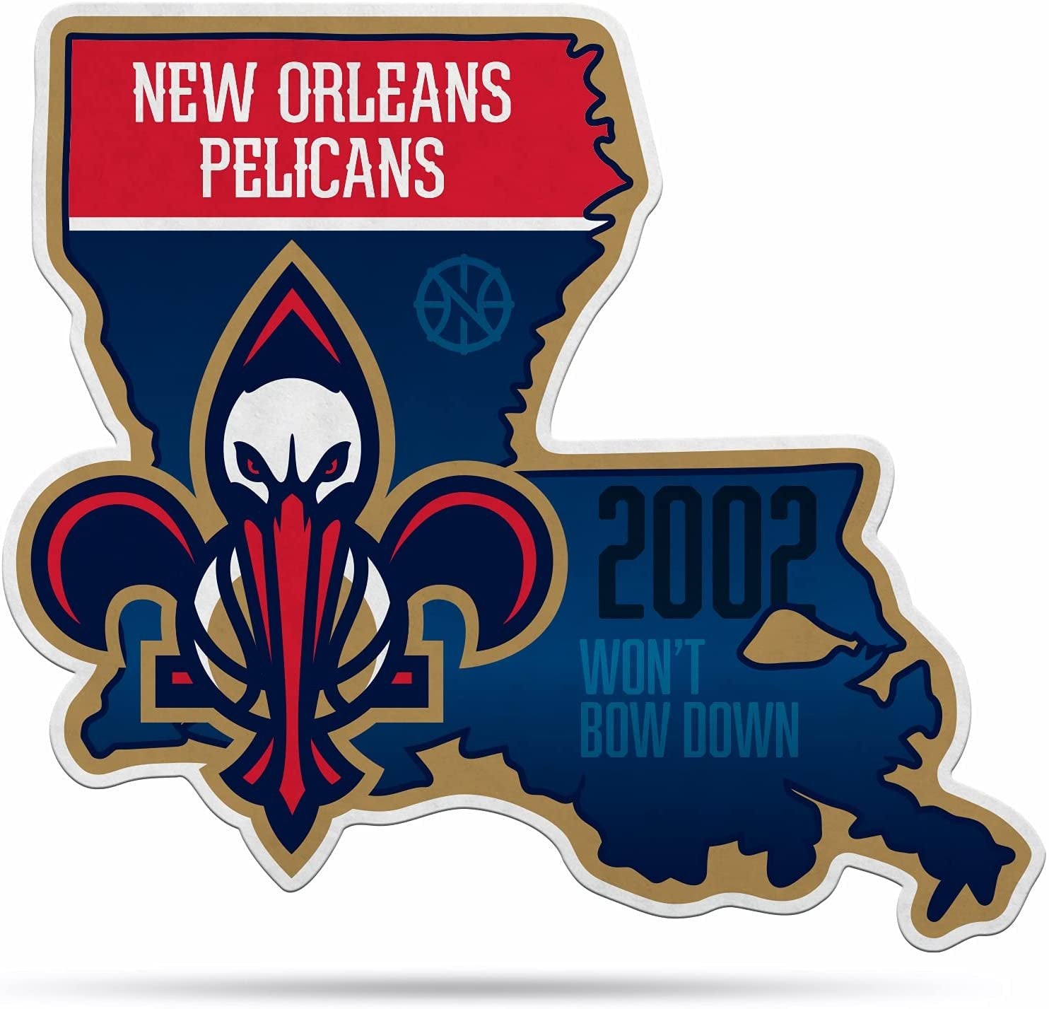 New Orleans Pelicans Soft Felt Wall Pennant State Shape 18 Inch Easy to Hang 1