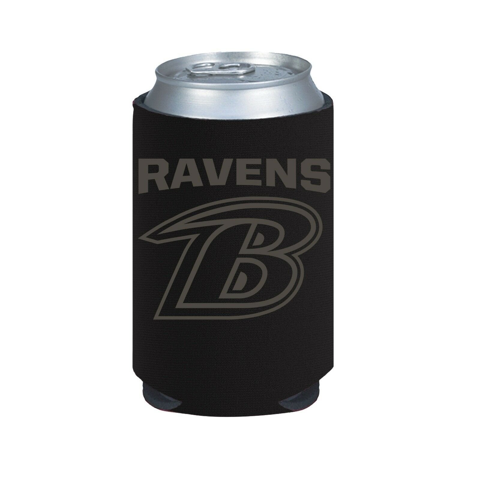 Baltimore Ravens 2-Pack BLACK TONAL CAN Koozie Neoprene Holder Cooler Football 1