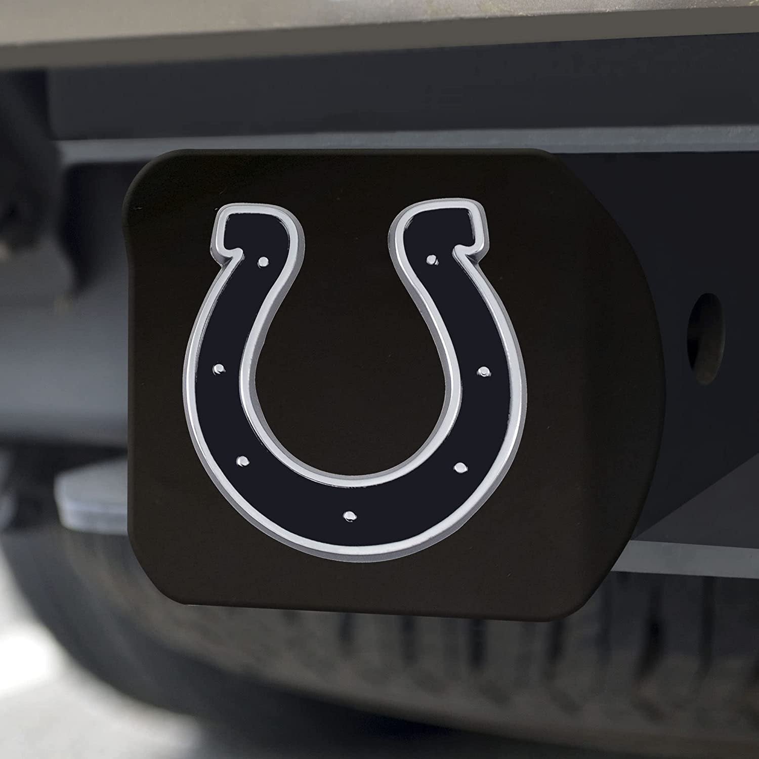 FANMATS 21536 Indianapolis Colts Black Metal Hitch Cover with Metal Chrome 3D Emblem