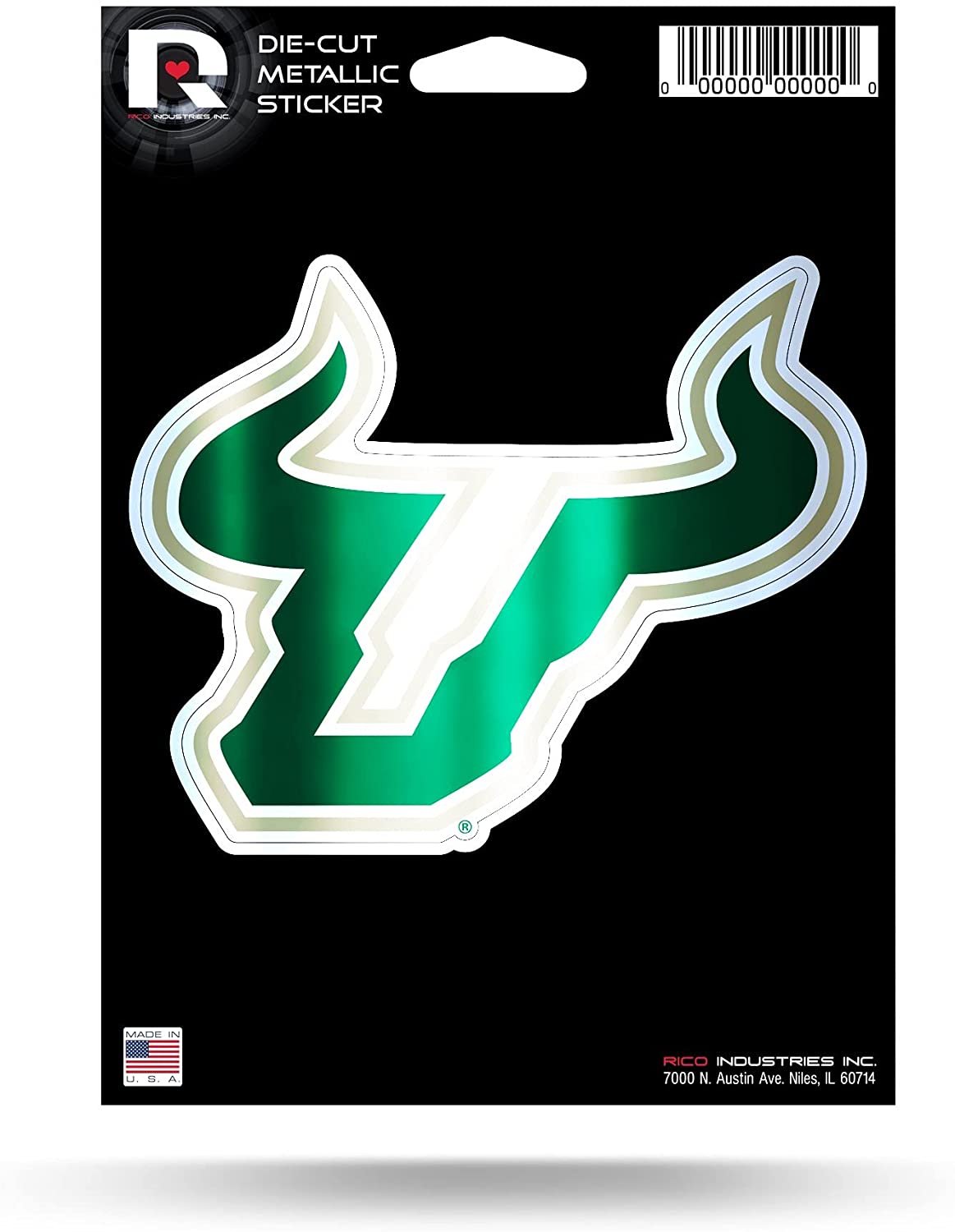 University of South Florida USF 5 Inch Sticker Decal Metallic Shimmer Design Flat Vinyl 1