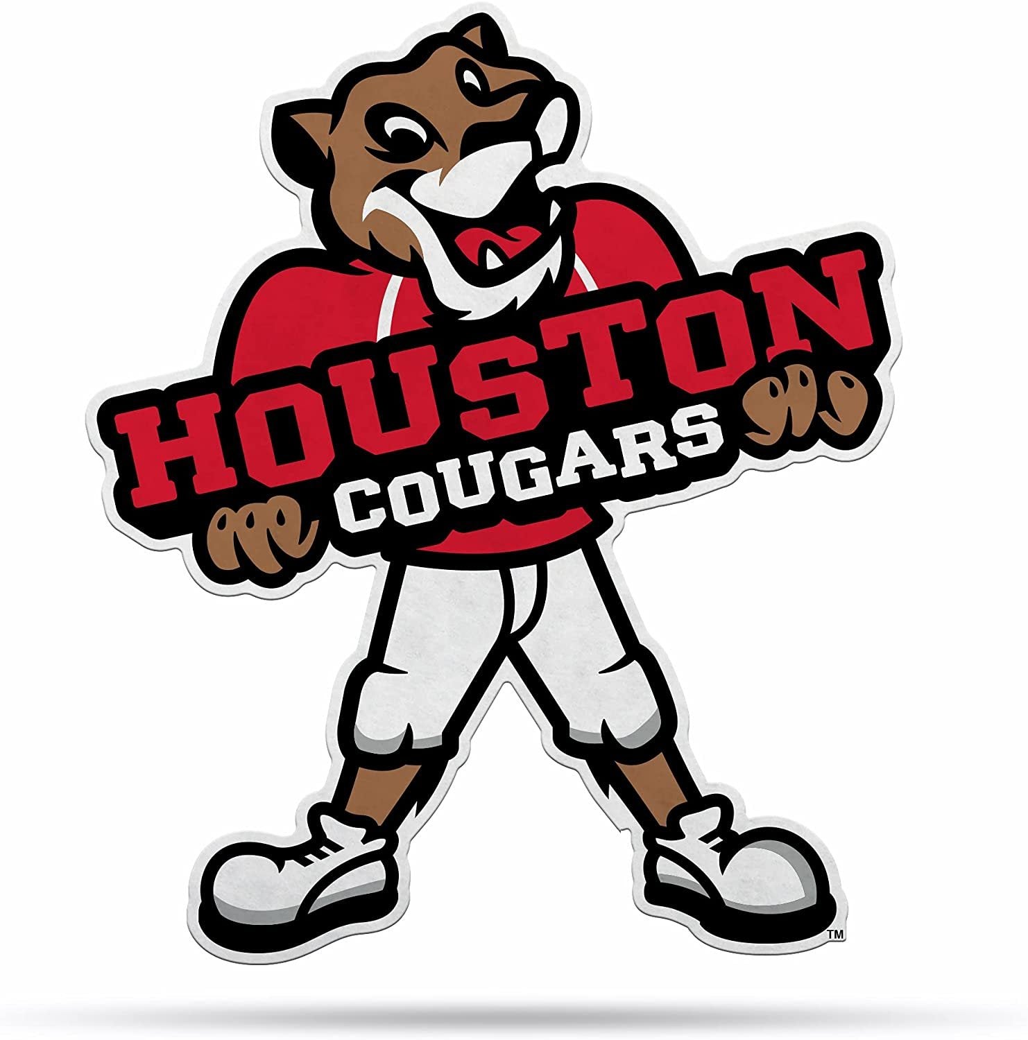 University of Houston Cougars Soft Felt Pennant, Mascot Design, Shape Cut, 18 Inch, Easy To Hang 1