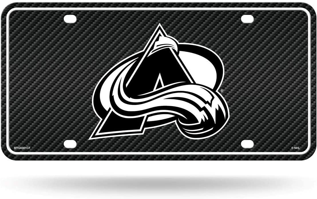 Colorado Avalanche Metal Tag License Plate, 12x6 Inch, Carbon Fiber Design
