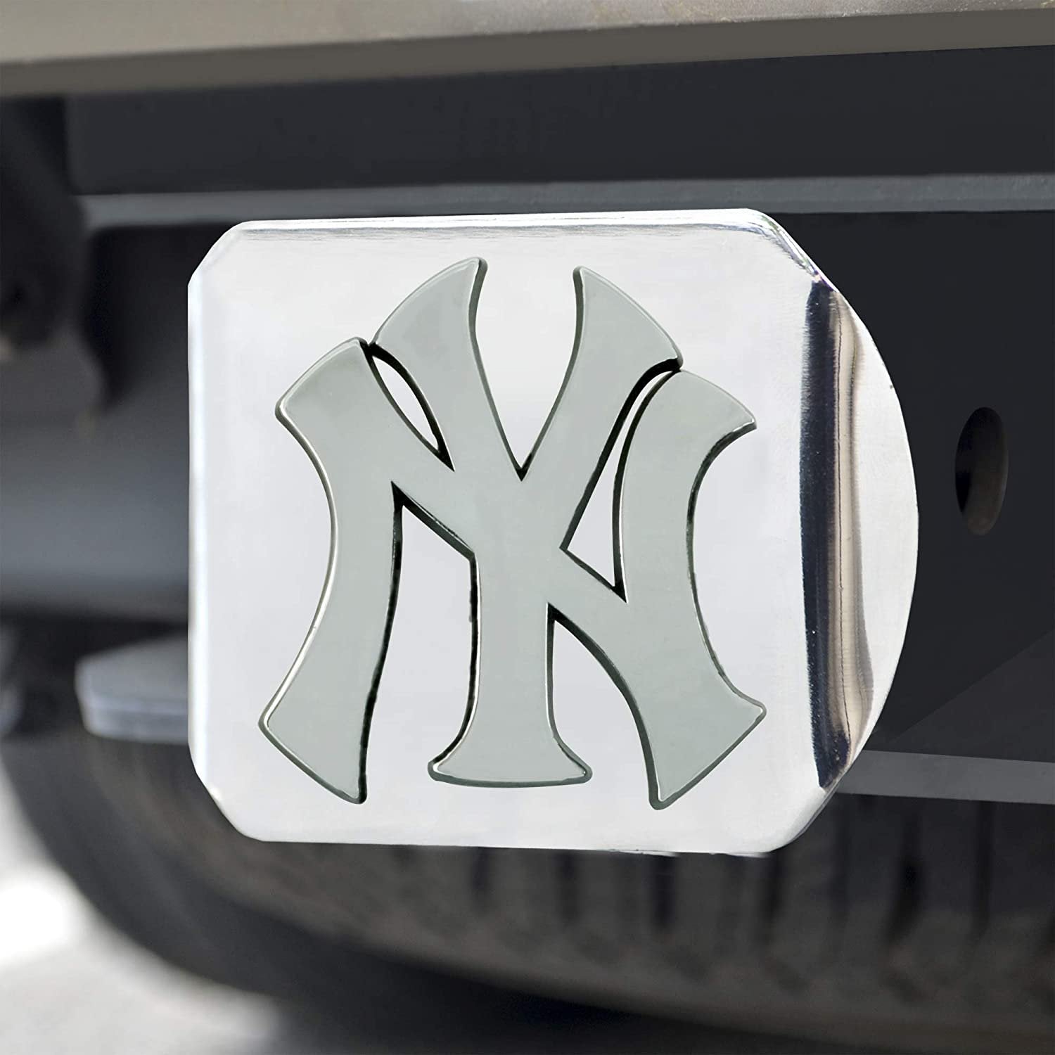 New York Yankees Hitch Cover Solid Metal with Raised Chrome Metal Emblem 2" Square Type III