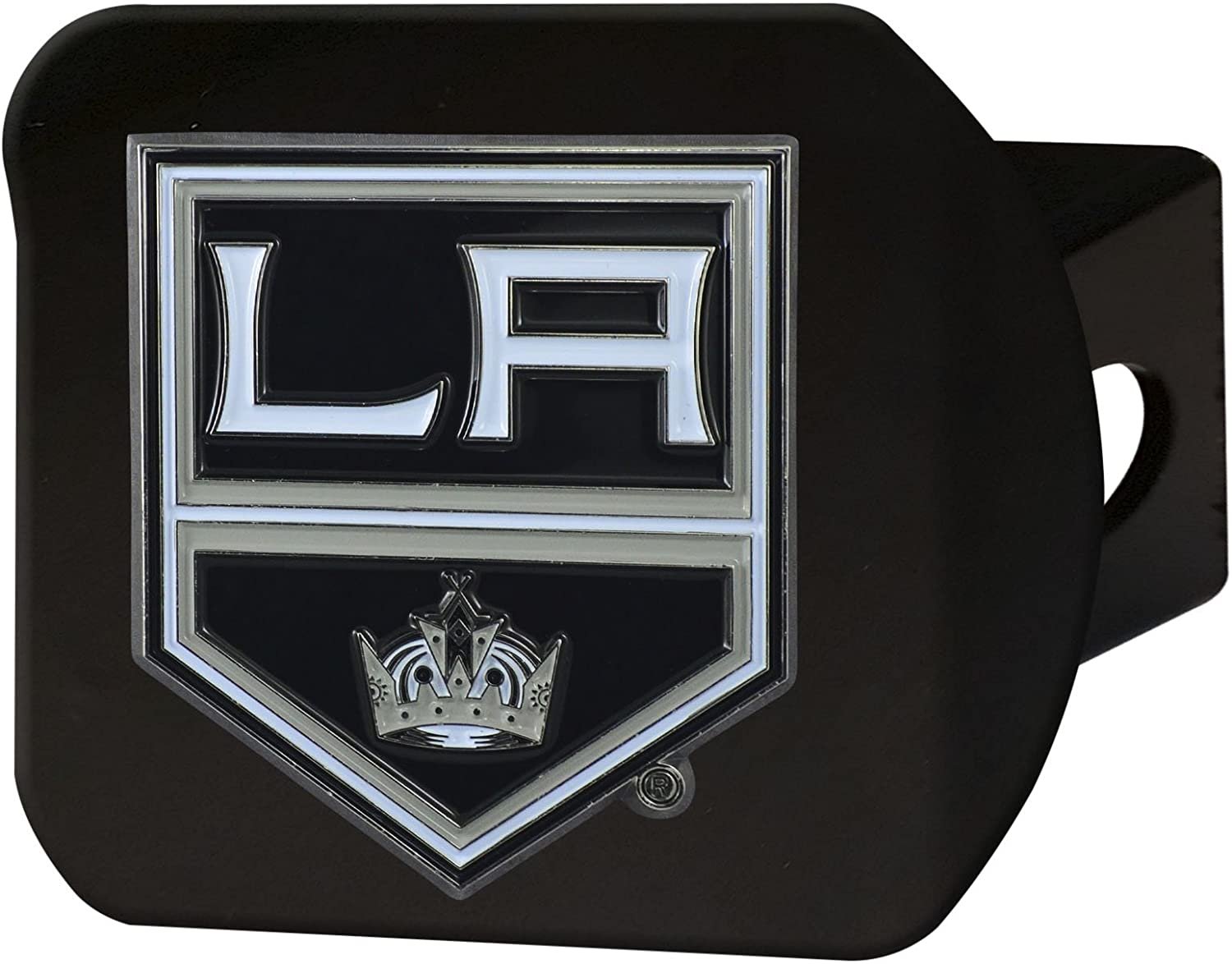 Los Angeles Kings Solid Metal Black Hitch Cover with Color Metal Emblem 2 Inch Square Type III