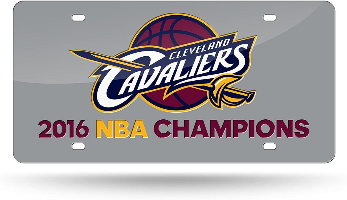 Cleveland Cavaliers 2016 Champions Premium Laser Cut Tag License Plate, Mirrored Acrylic Inlaid, 6x12 Inch 1