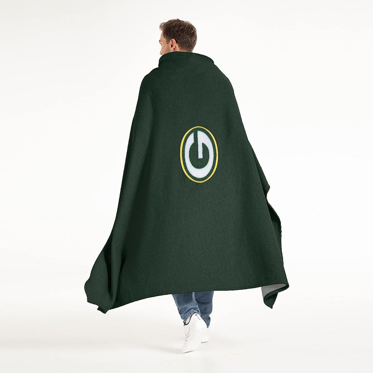 Green Bay Packers Throw Blanket, Sweatshirt Design, Embroidered Logo, Dominate Style, 54x84 Inch 2