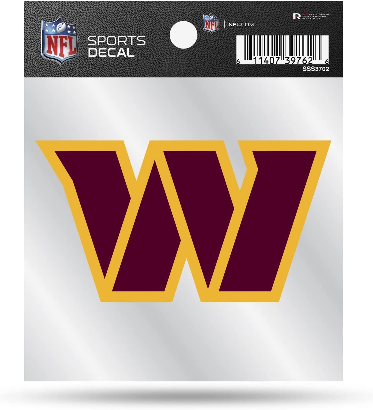 Washington Commanders 4x4 Inch Die Cut Decal Sticker, Primary Logo, Clear Backing 1