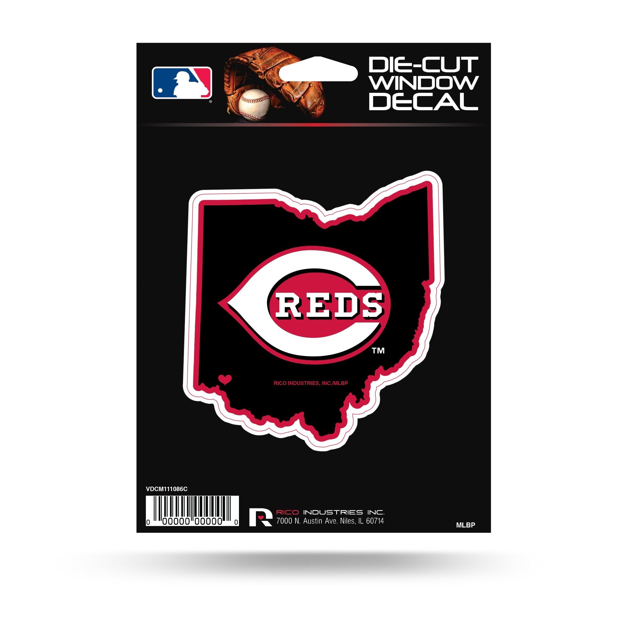 Cincinnati Reds 5" Decal Sticker State Outline Flat Vinyl Die Cut Auto Home Emblem Baseball 1