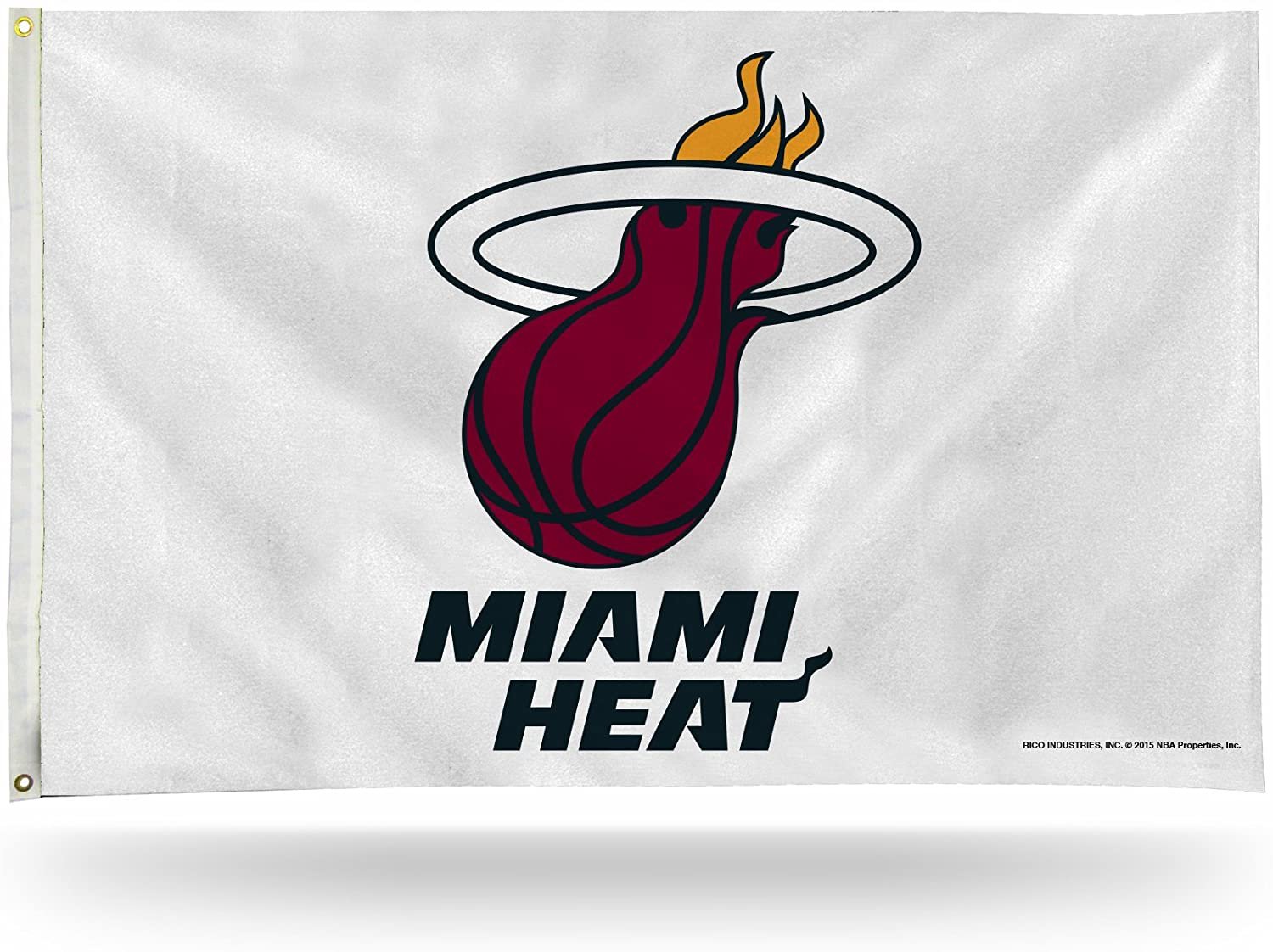 Miami Heat Premium 3x5 Feet Flag Banner, White Design, Metal Grommets, Outdoor Use, Single Sided 1