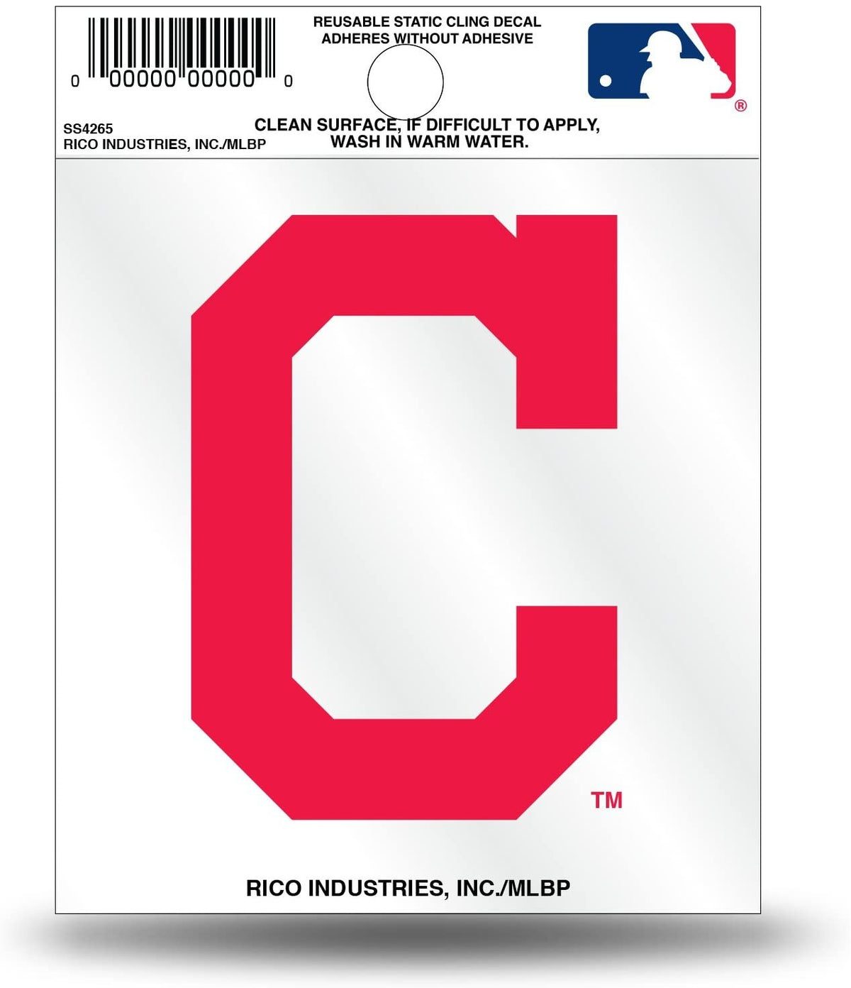 Cleveland Indians 3 Inch Flat Static Cling Decal Secondary Design 1