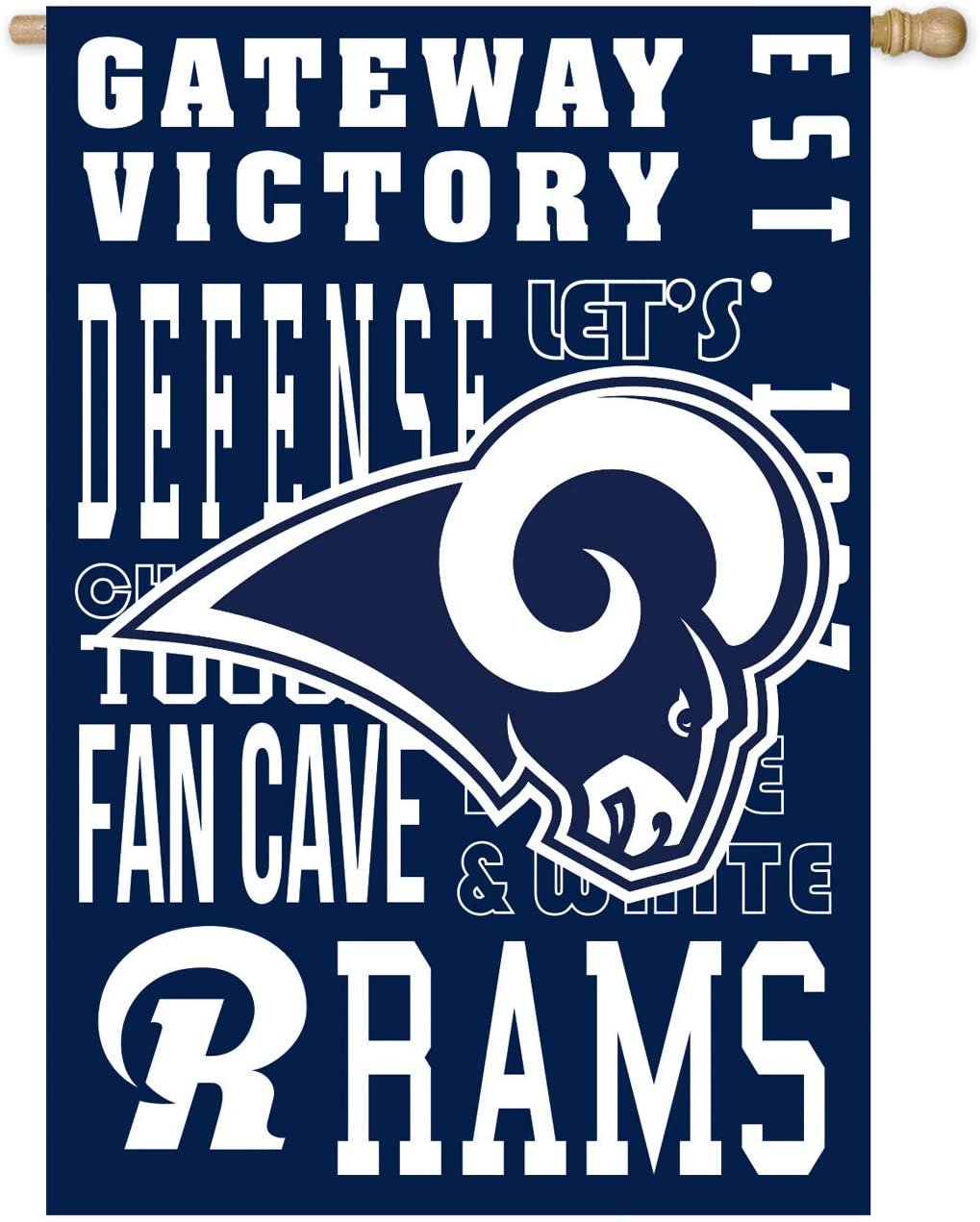 Los Angeles Rams Premium Double Sided Banner House Flag, Fan Rules Design, 28x44 Inch 2