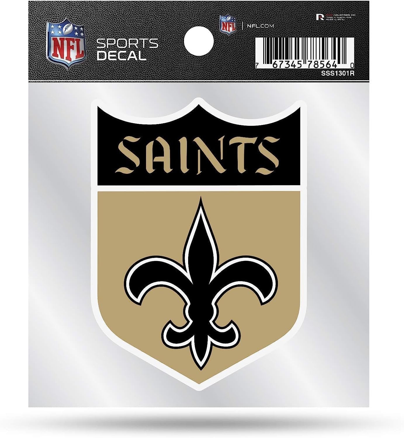 New Orleans Saints 4x4 Inch Die Cut Decal Sticker, Retro Logo, Clear Backing 1