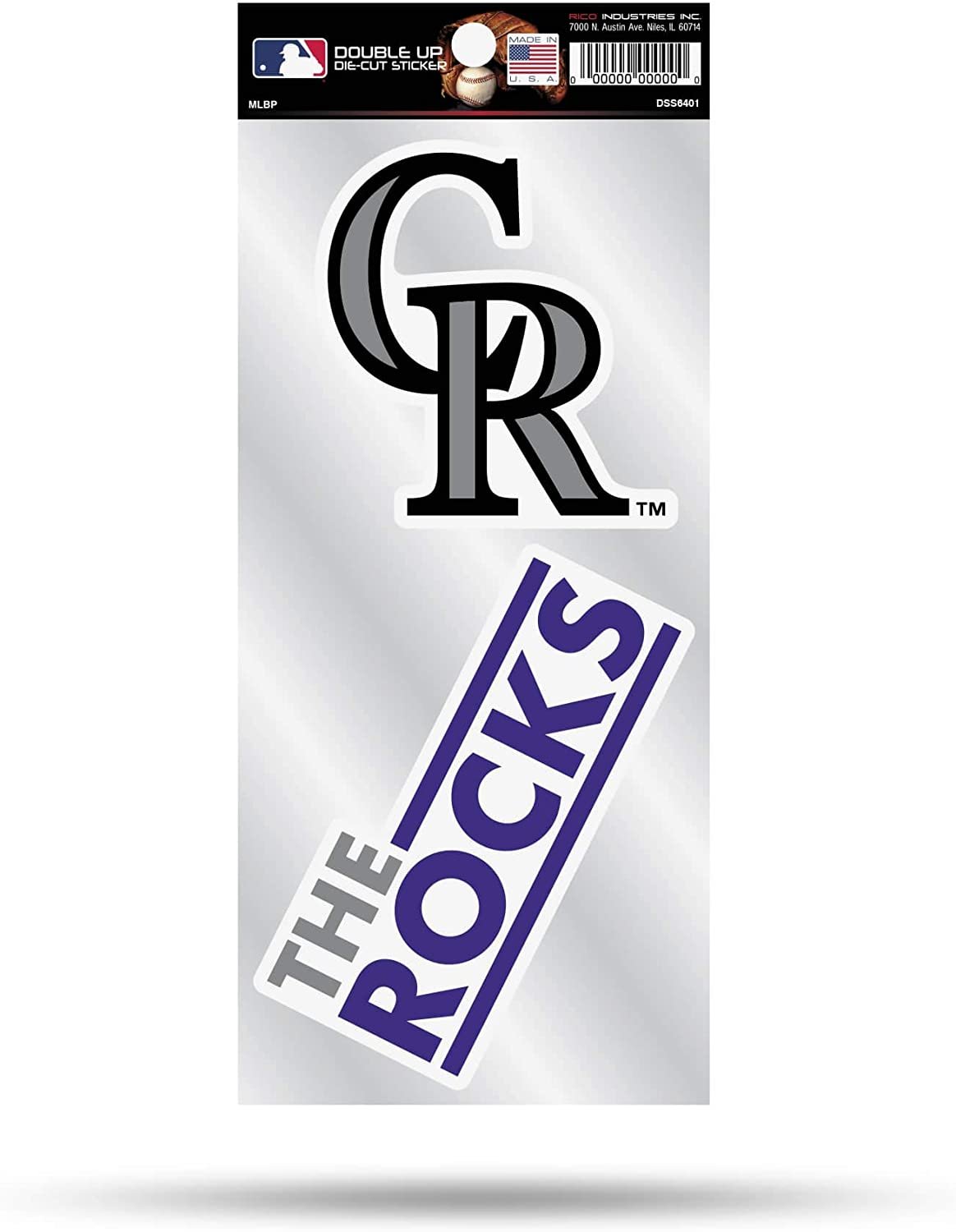 Colorado Rockies 2-Piece Double Up Die Cut Sticker Decal Sheet, 4x8 Inch 1