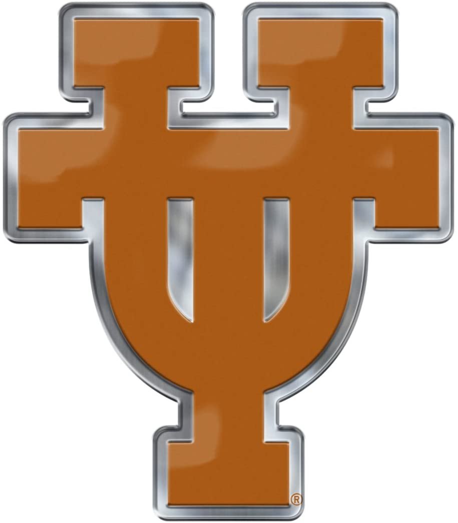 University of Texas Longhorns Auto Emblem, Raised Aluminum Metal, Embossed Color 1