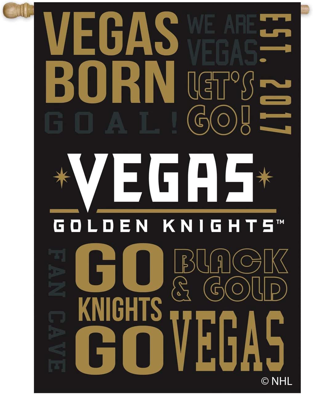 Vegas Golden Knights Premium Double Sided Banner Flag 28x44 Inch Fan Rules Design Indoor Outdoor 3