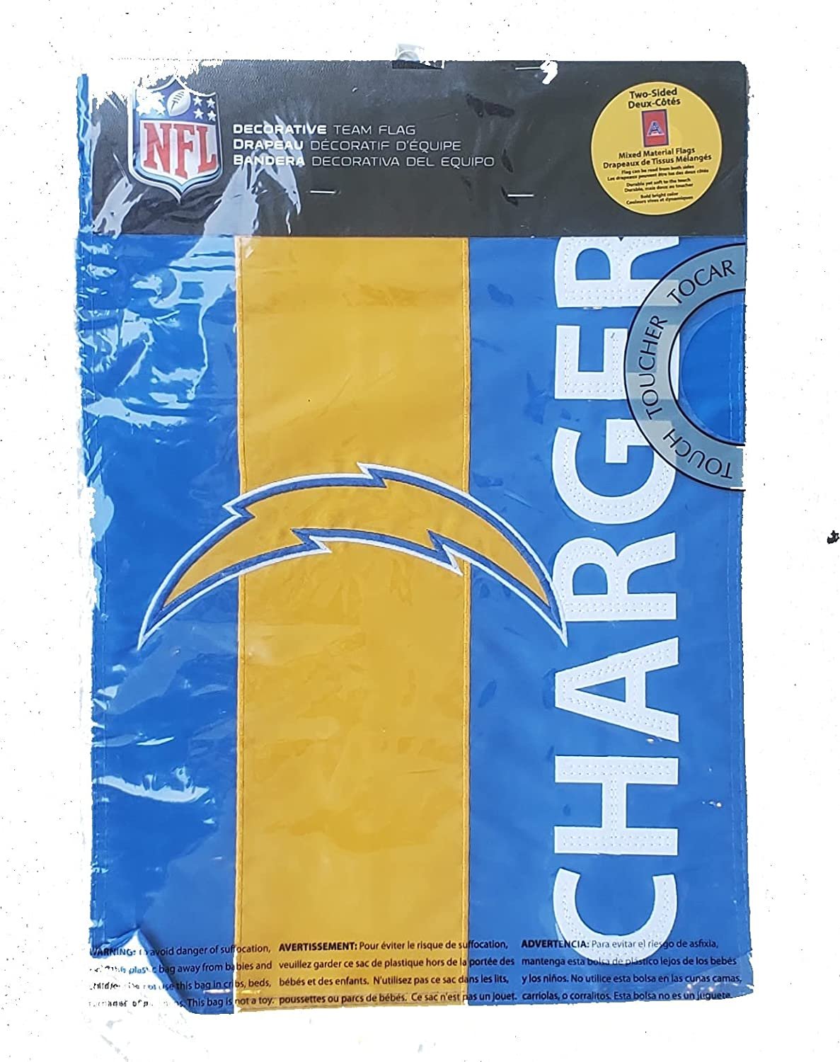 Los Angeles Chargers Garden Flag Banner 2-Sided Embroidered Applique 12.5x18 Inch 2