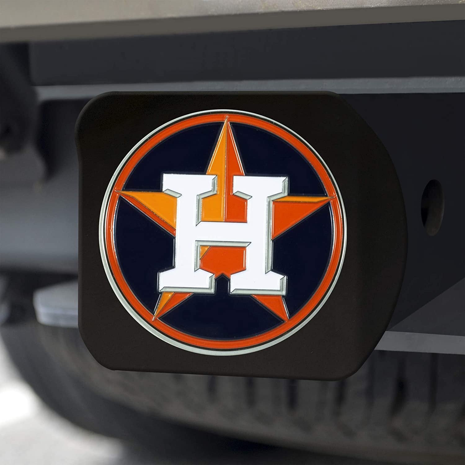 Houston Astros Hitch Cover Black Solid Metal with Raised Color Metal Emblem 2" Square Type III