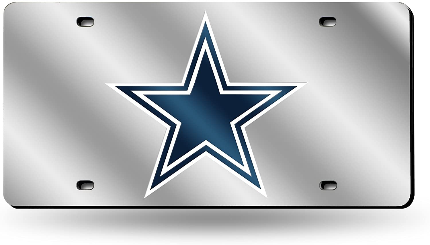 Dallas Cowboys Premium Laser Cut Tag License Plate, Mirrored Acrylic, Inlaid, 12x6 Inch