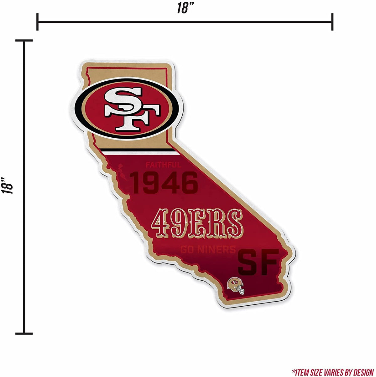 San Francisco 49ers Pennant State Shape 18 Inch Soft Felt 5