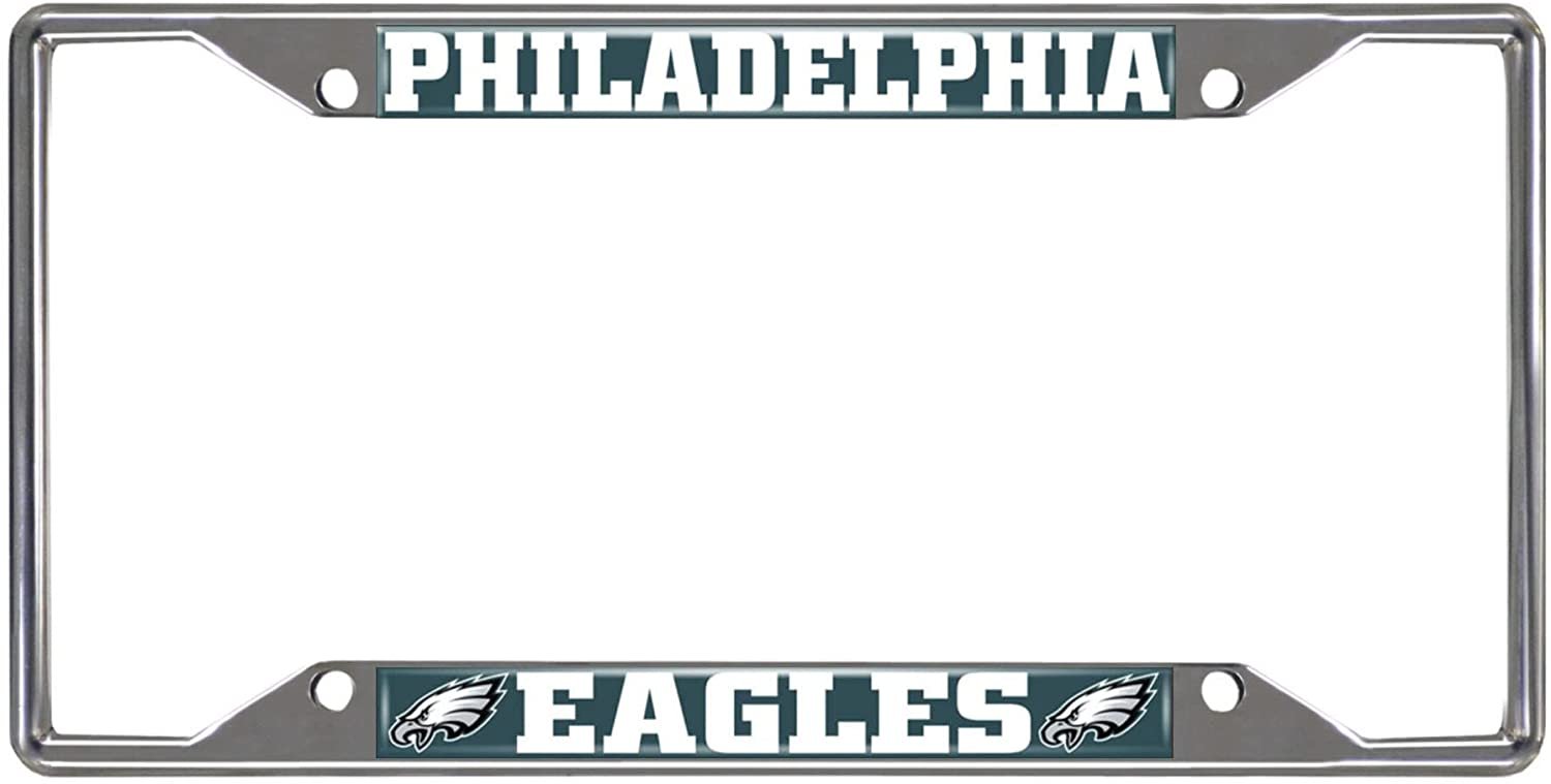 Philadelphia Eagles Metal License Plate Frame Chrome Tag Cover 6x12 Inch 1