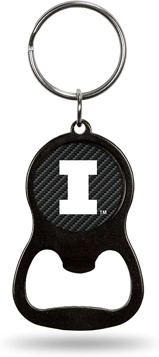 University of Illinois Illini Keychain Bottle Opener Carbon Fiber Design Metal 1