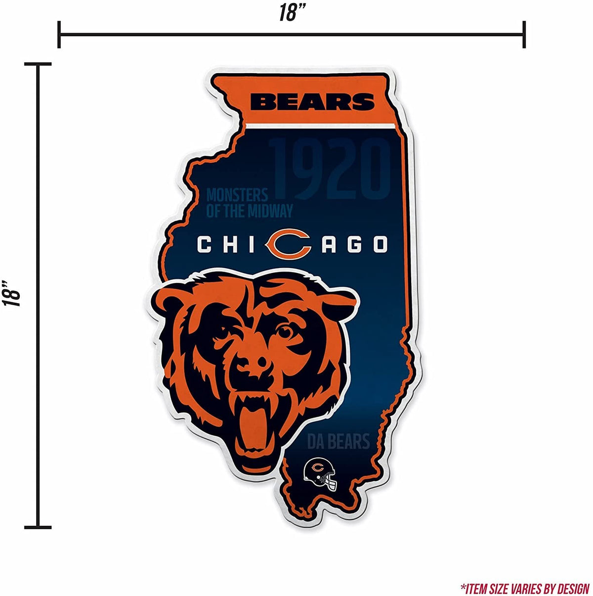 Chicago Bears Pennant State Shape 18 Inch Soft Felt 4