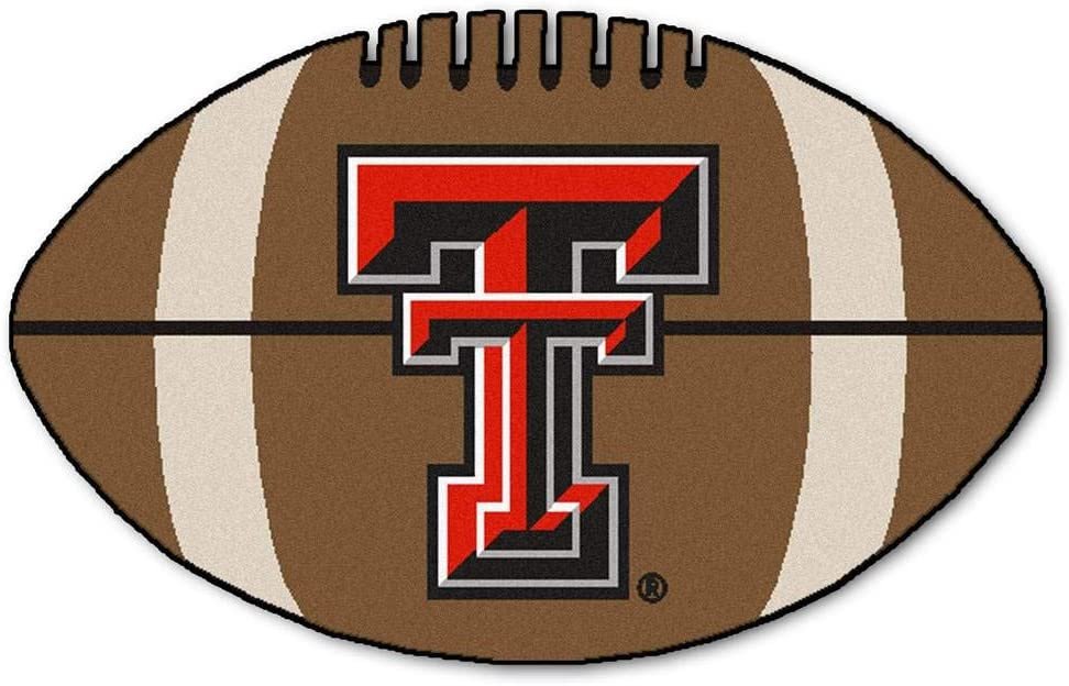 Texas Tech University Red Raiders Floor Mat Area Rug, 20x32 Inch, Non-Skid Backing, Football Design 1