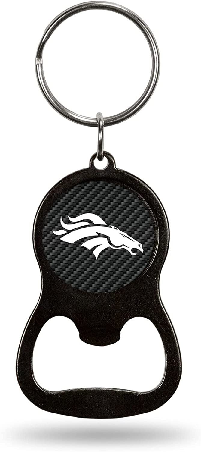 Denver Broncos Keychain Bottle Opener Carbon Fiber Design Metal Football 1