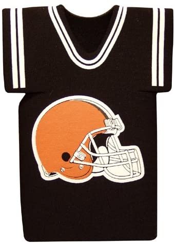 Cleveland Browns 16oz Drink Bottle Cooler Insulated Neoprene Beverage Holder, Team Jersey Design