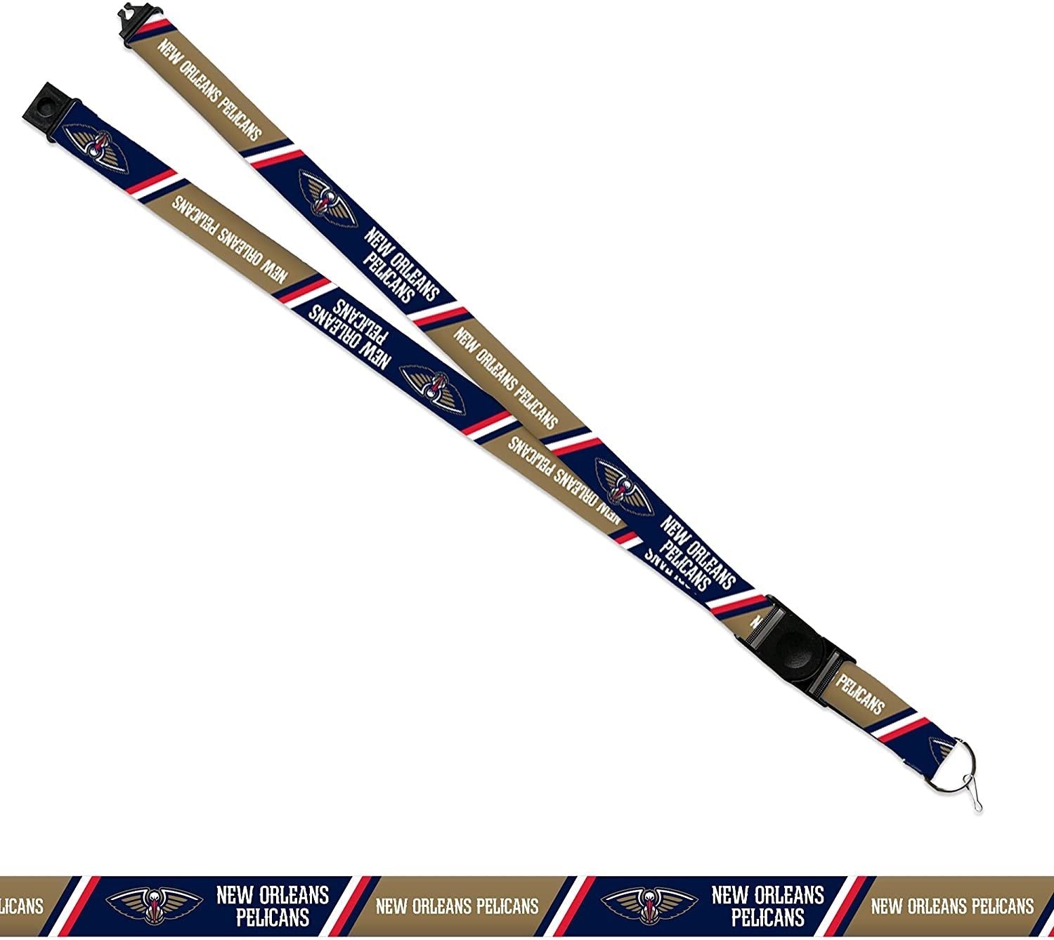 New Orleans Pelicans Premium Lanyard Keychain 18 Inch Button Clip Safety Breakaway