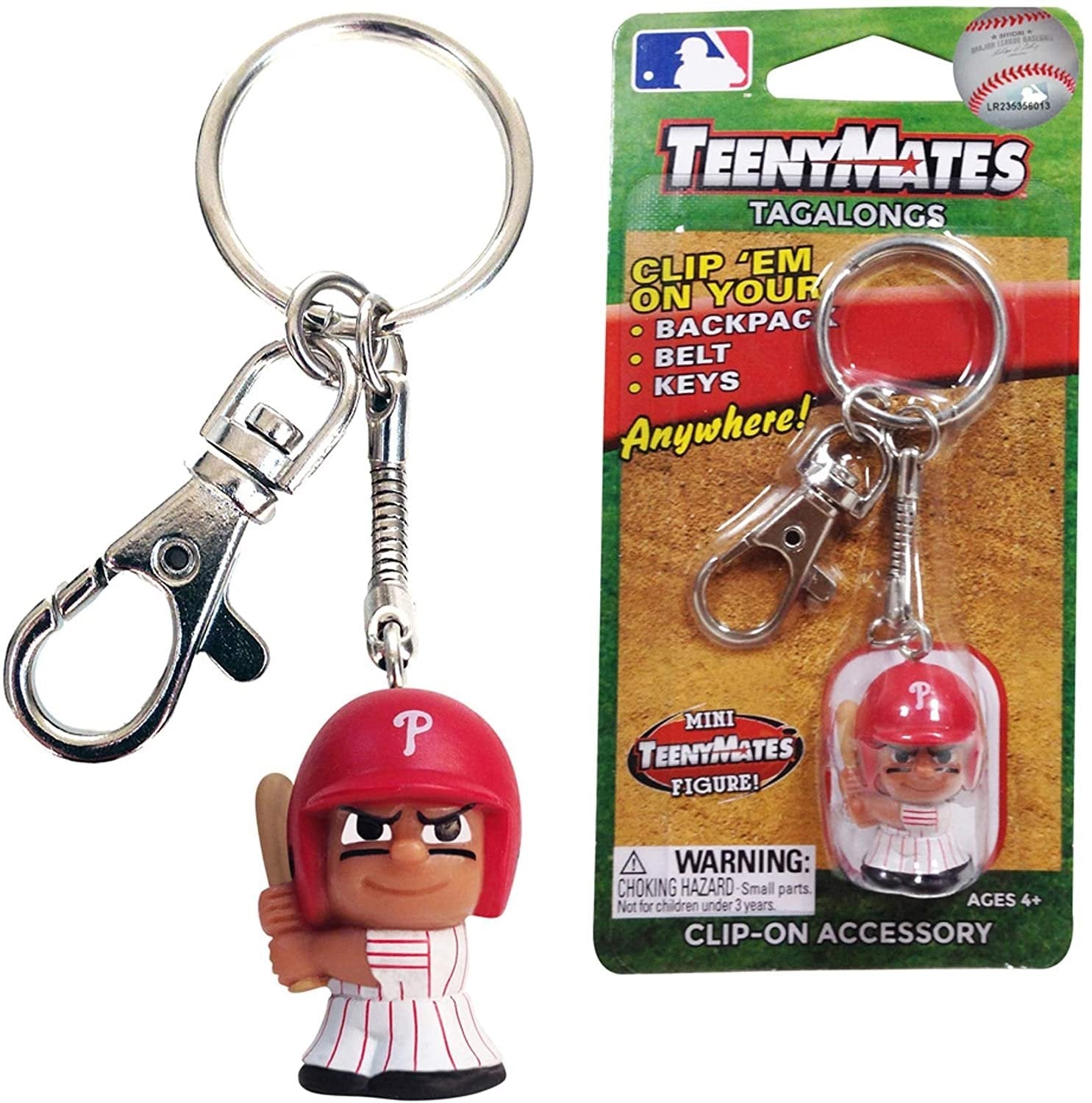 Party Animal Philadelphia Phillies Teeny Mates Keychain Tag Along Figure Baseball 1