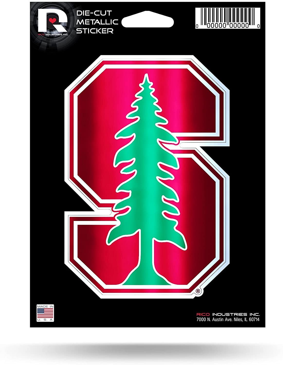 Stanford University Cardinals 5 Inch Sticker Decal Metallic Shimmer Design Flat Vinyl