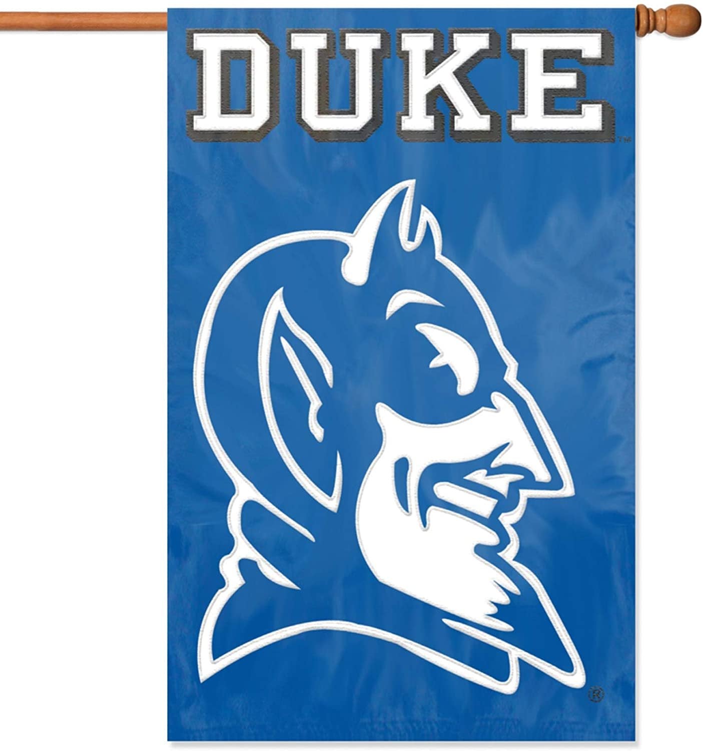 Duke University Blue Devils Banner Flag Premium Double Sided Embroidered Applique 28x44 Inch