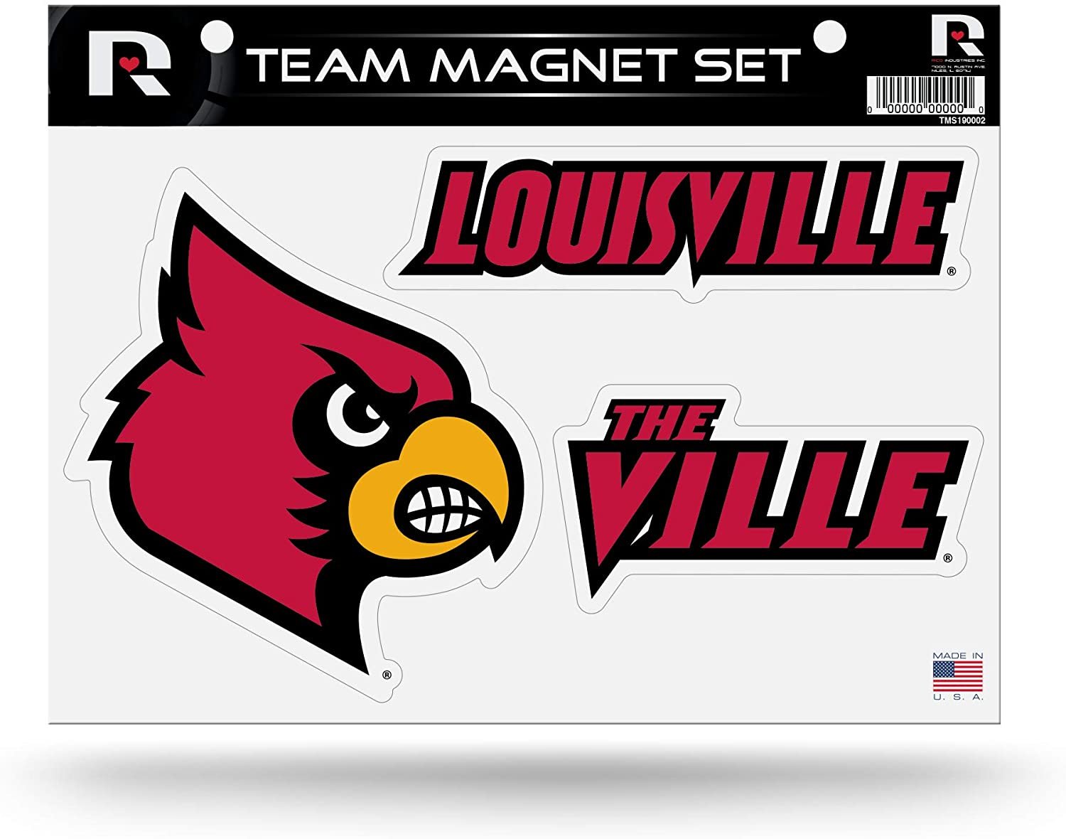 Louisville Cardinals University of Multi Magnet Sheet Shape Cut 8x11 Inch 1