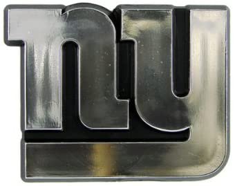 New York Giants Silver Chrome Color Auto Emblem Molded Raised Adhesive Tape Backing 1