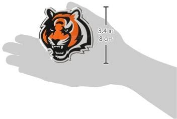 Cincinnati Bengals Auto Emblem, Aluminum Metal, Embossed Team Color, Raised Decal Sticker, Full Adhesive Backing
